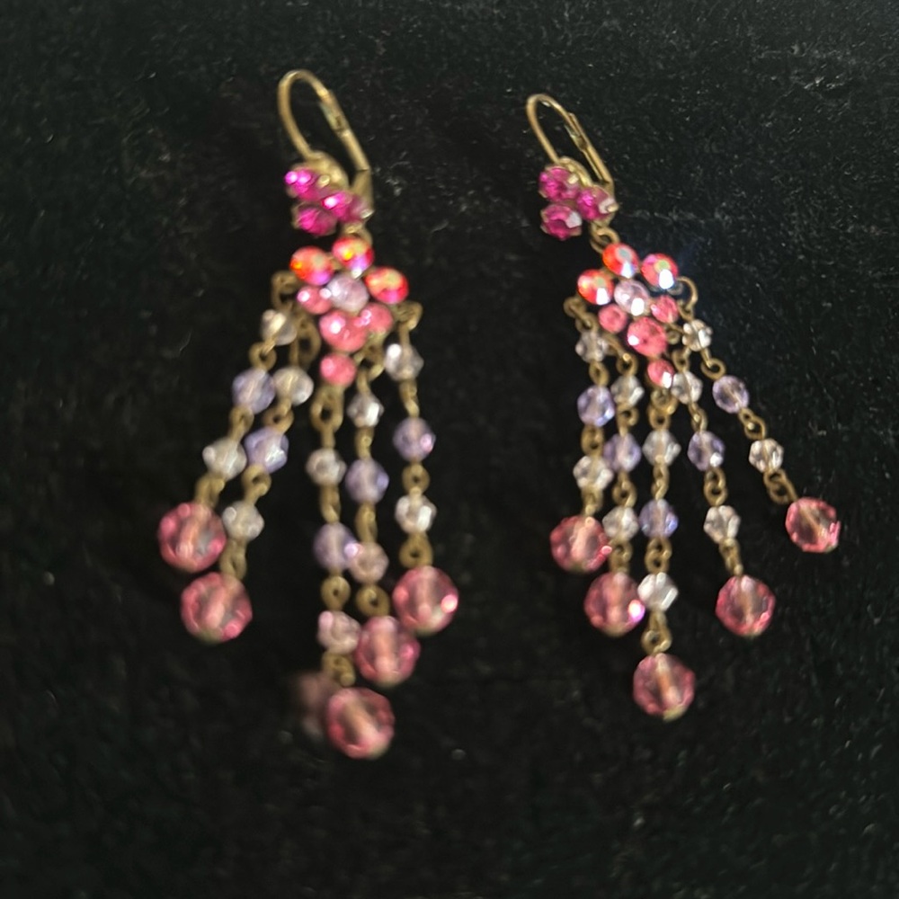 Sorrelli Austrian crystals dangle earrings in brass